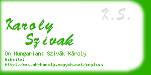 karoly szivak business card
